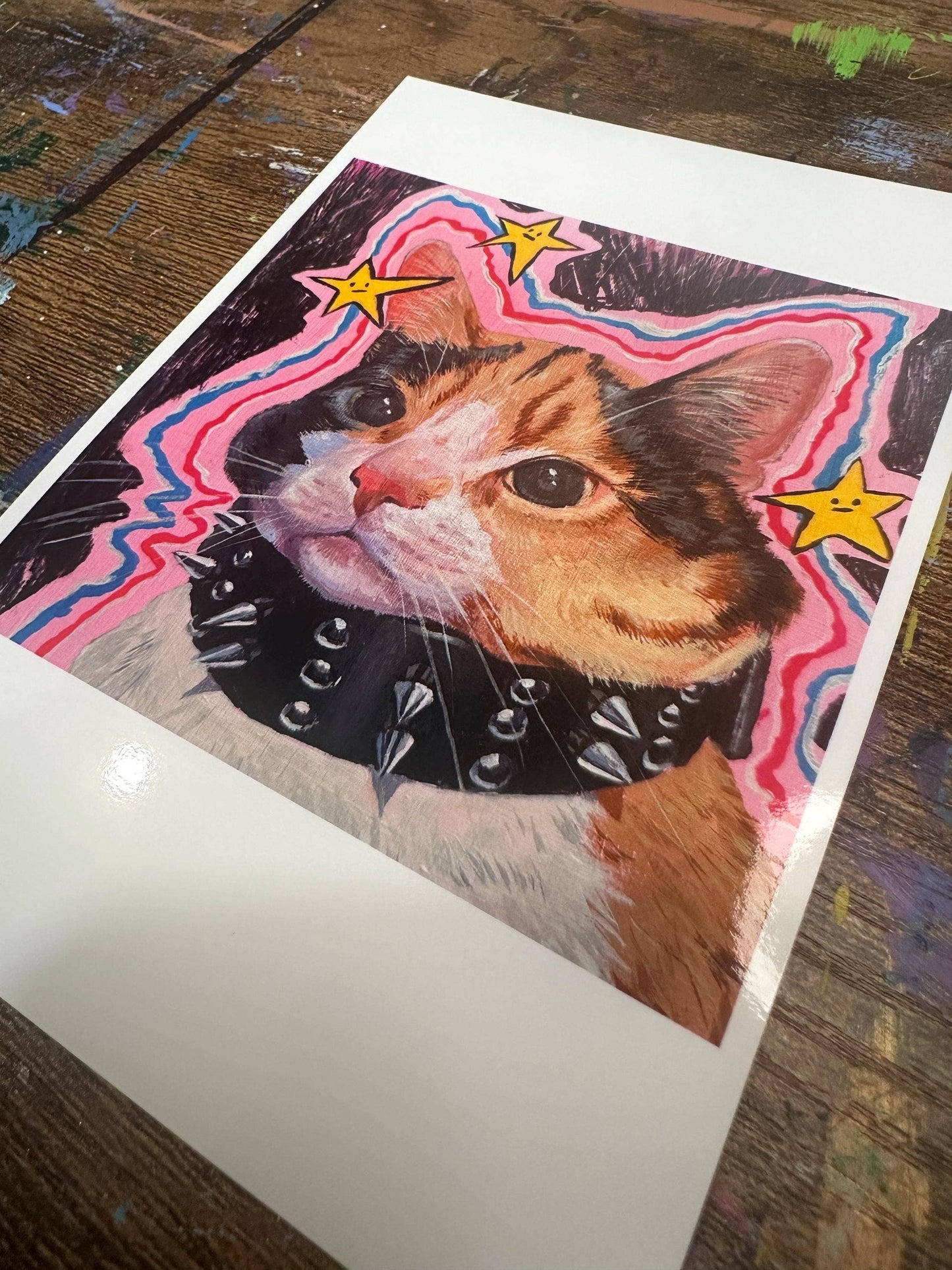 Print of Angsty Calico Cat: Funny Cat Home Decor