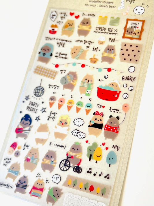 01037 LOVELY BEAR STICKERS