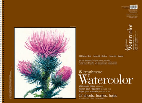 Strathmore Watercolor Cold Press Spiral Top Pad 140lb 12x18