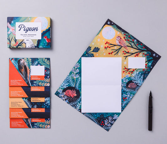 Harvest Moon Pigeon, Folding Holiday Letter Pack, Pack of 6