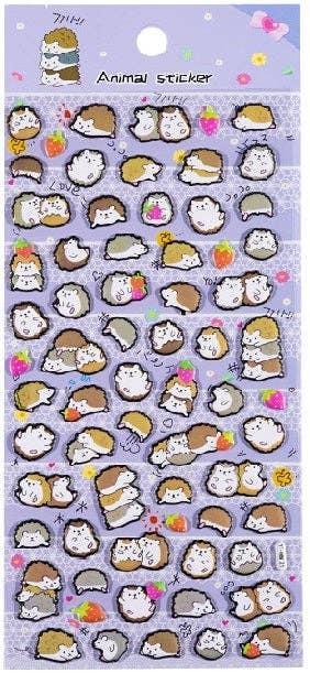11044 Hedgehog Puffy Stickers