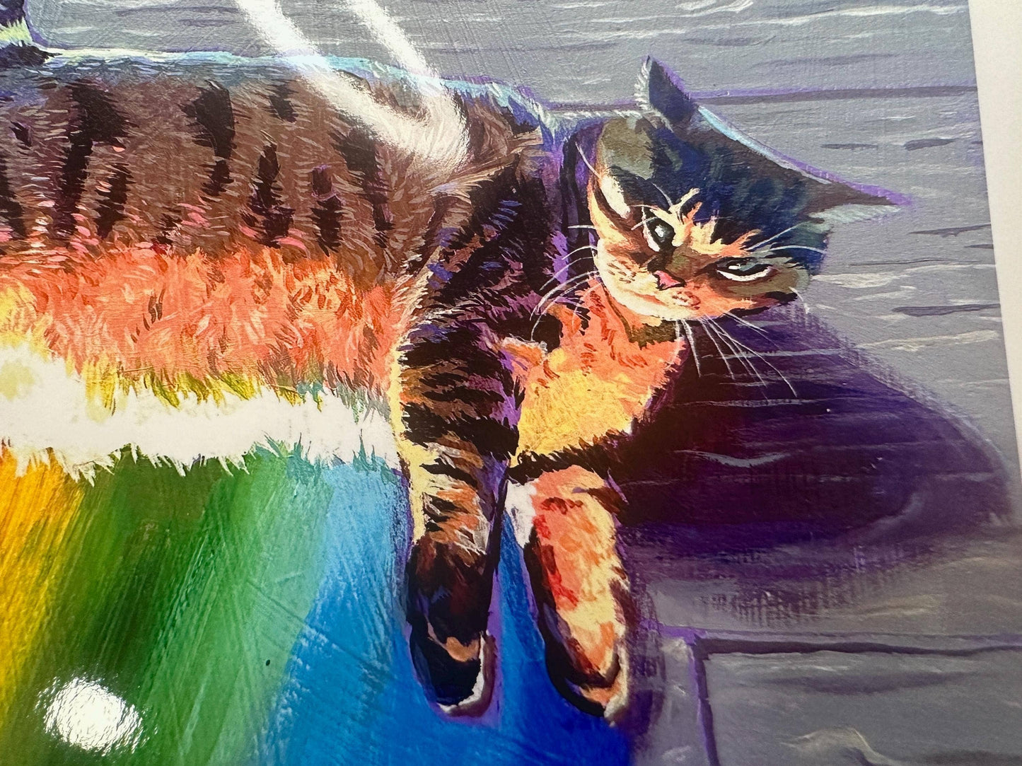 Rainbow Meme Cat Art Print: Funny Kitty Pride Poster