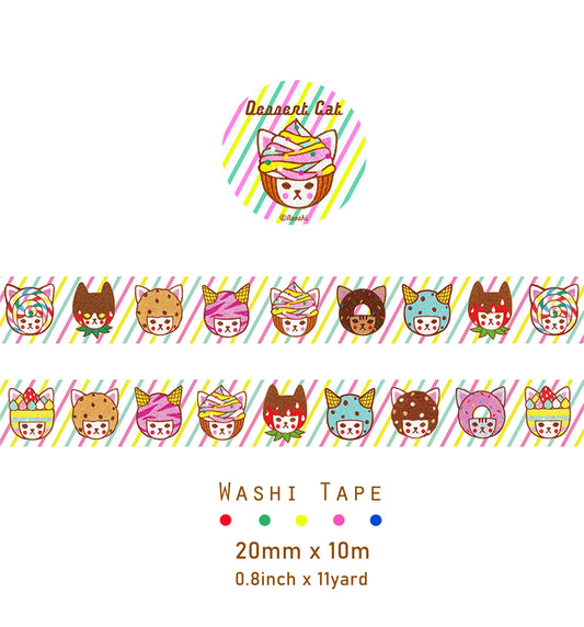 【Washi Tape】Dessert Cats