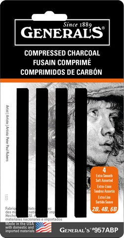 General's® Compressed Charcoal 4pc Set