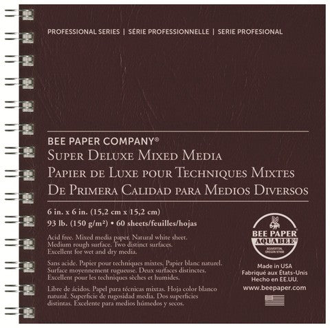 Bee Super Deluxe Mixed Media Paper Journal 60SHT 6X6