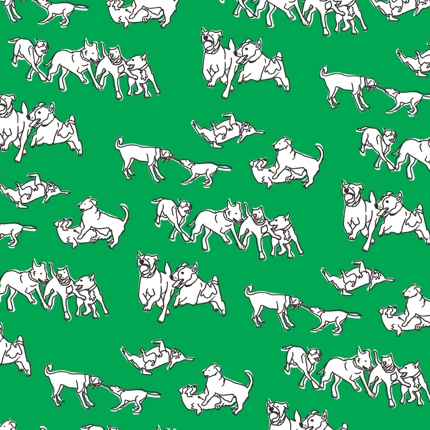 Dogs at Play Wrapping Paper Sheet