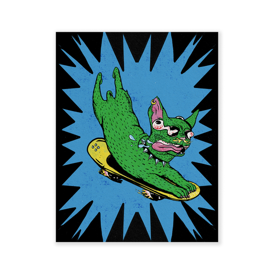 Prints: HanFran - Punk Skater Dog