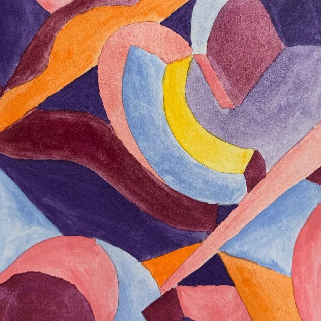 Handmade glitter watercolor - purple amethyst