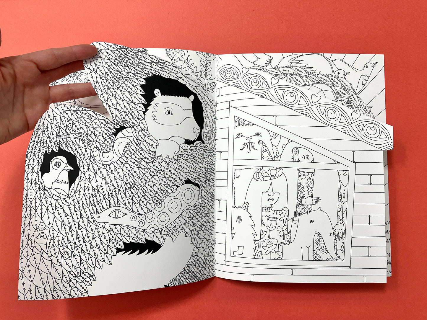 To the Witch's House We Go - Coloring Book w/handcut pages