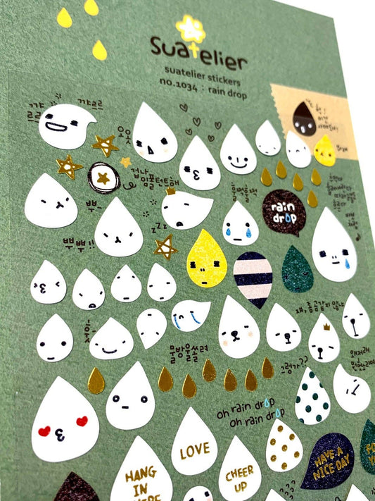 01034 Rain Drop Paper Stickers