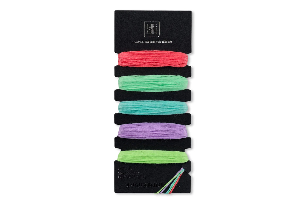 Neon Embroidery Floss, Five-Color Set
