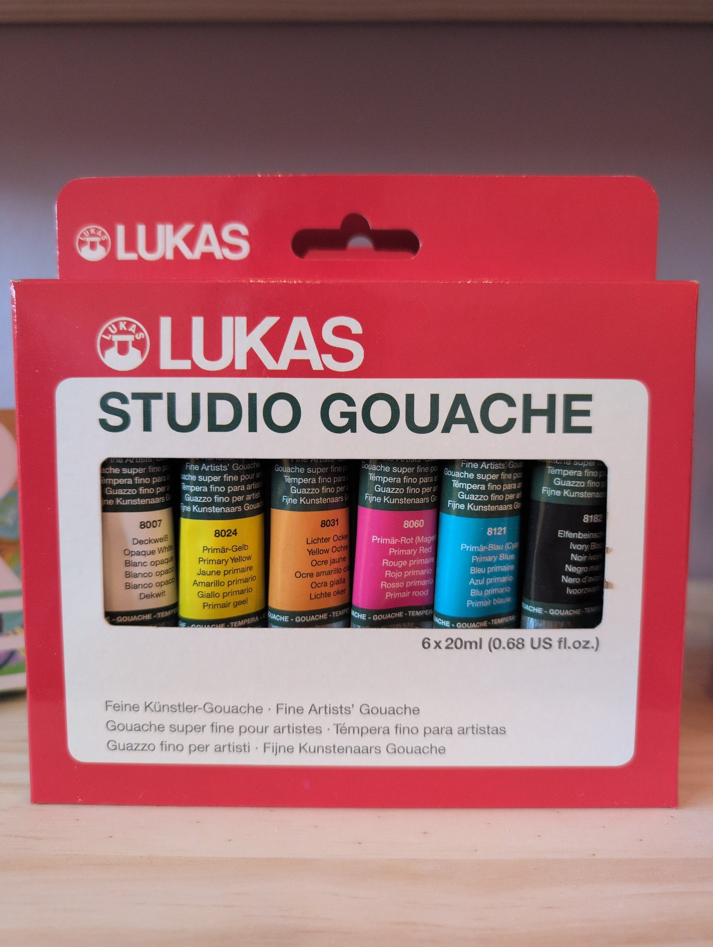 Lukas Studio Gouache Basics Set of 6, 20ml Tubes