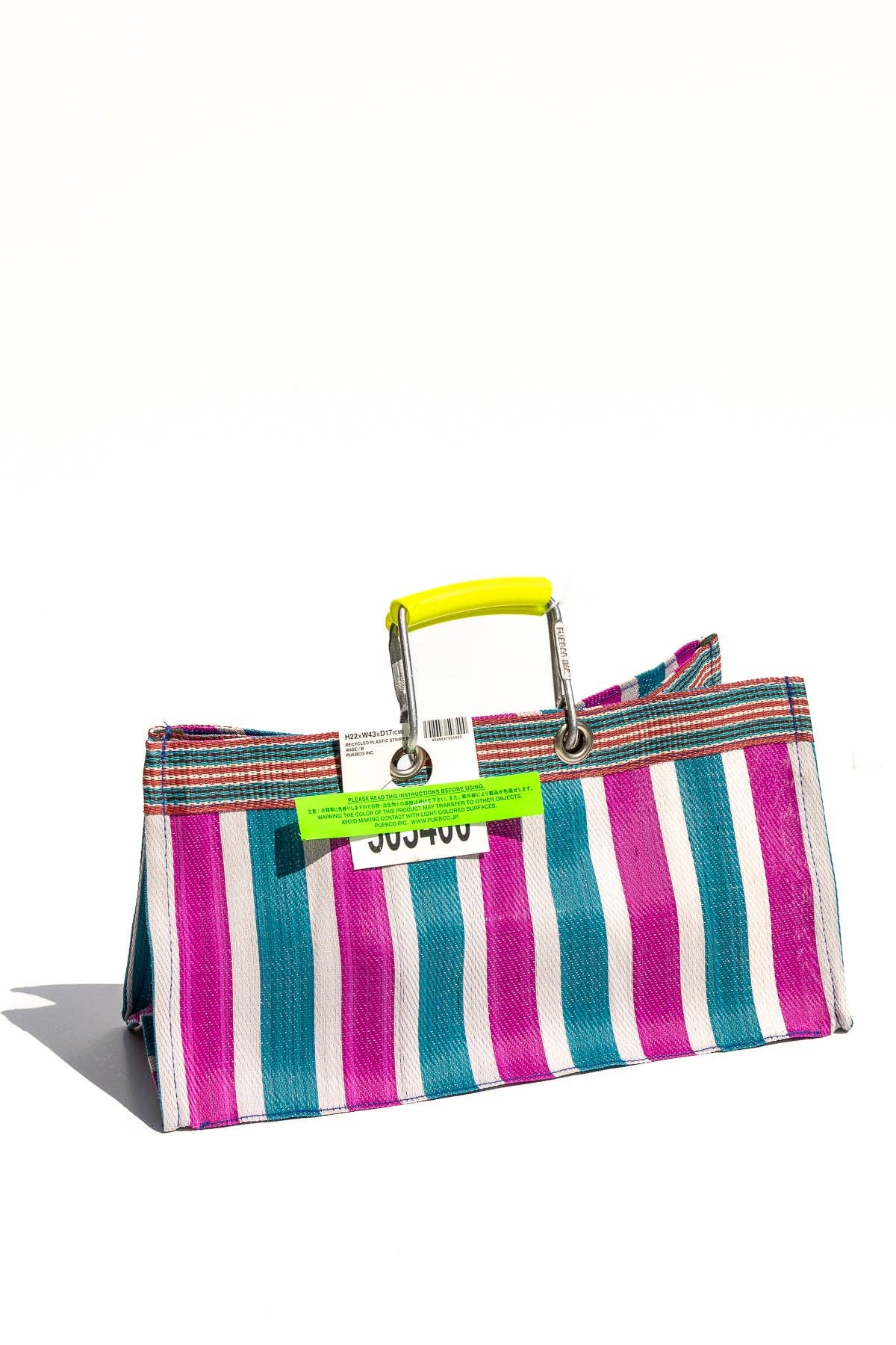 RECYCLED PLASTIC STRIPE BAG - Wide