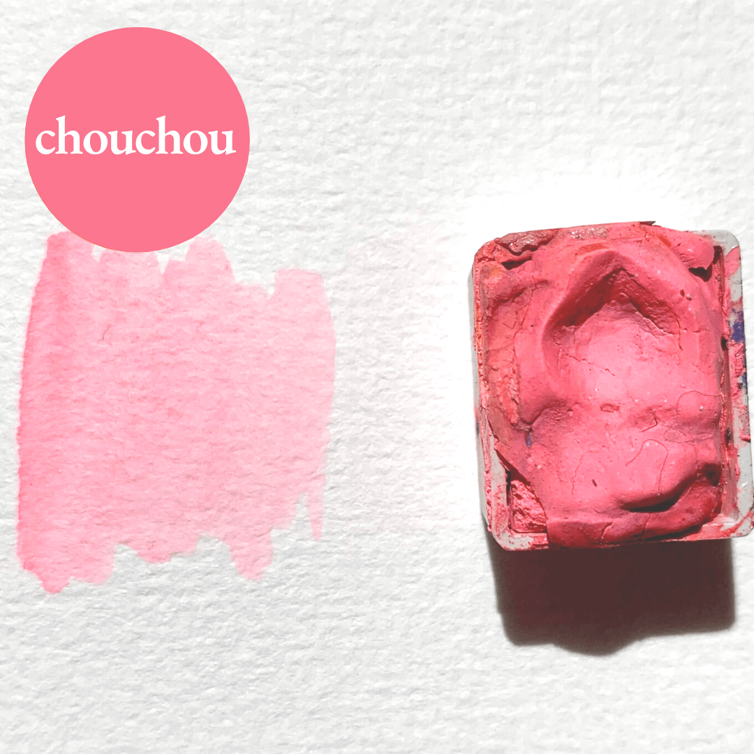 Fluo handmade watercolor - Rose Bubble Gum