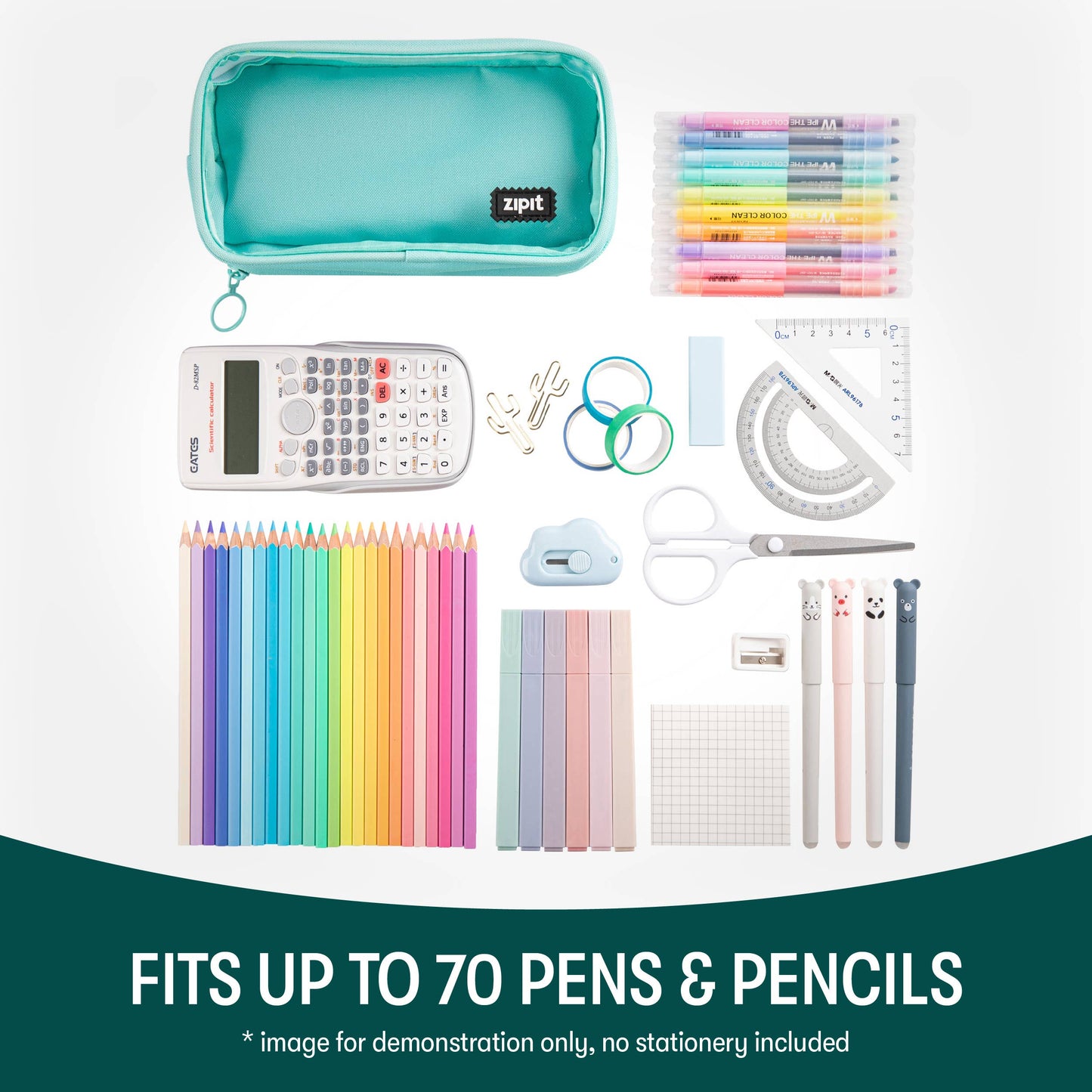 ZIPIT Half & Half Pencil Case, Aesthetic Pouch