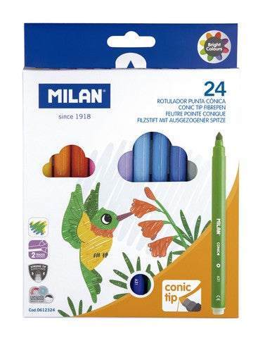 Milan Cone Tipped Water-Based Marker Set of 24