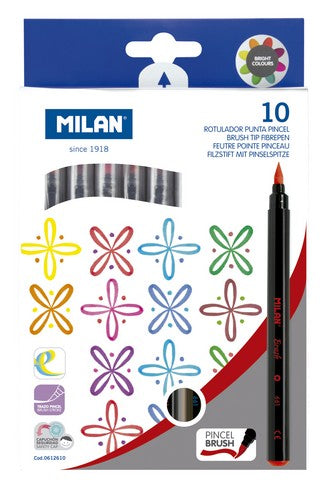 Milan Brush Tipped Water-Based Marker 10 Count