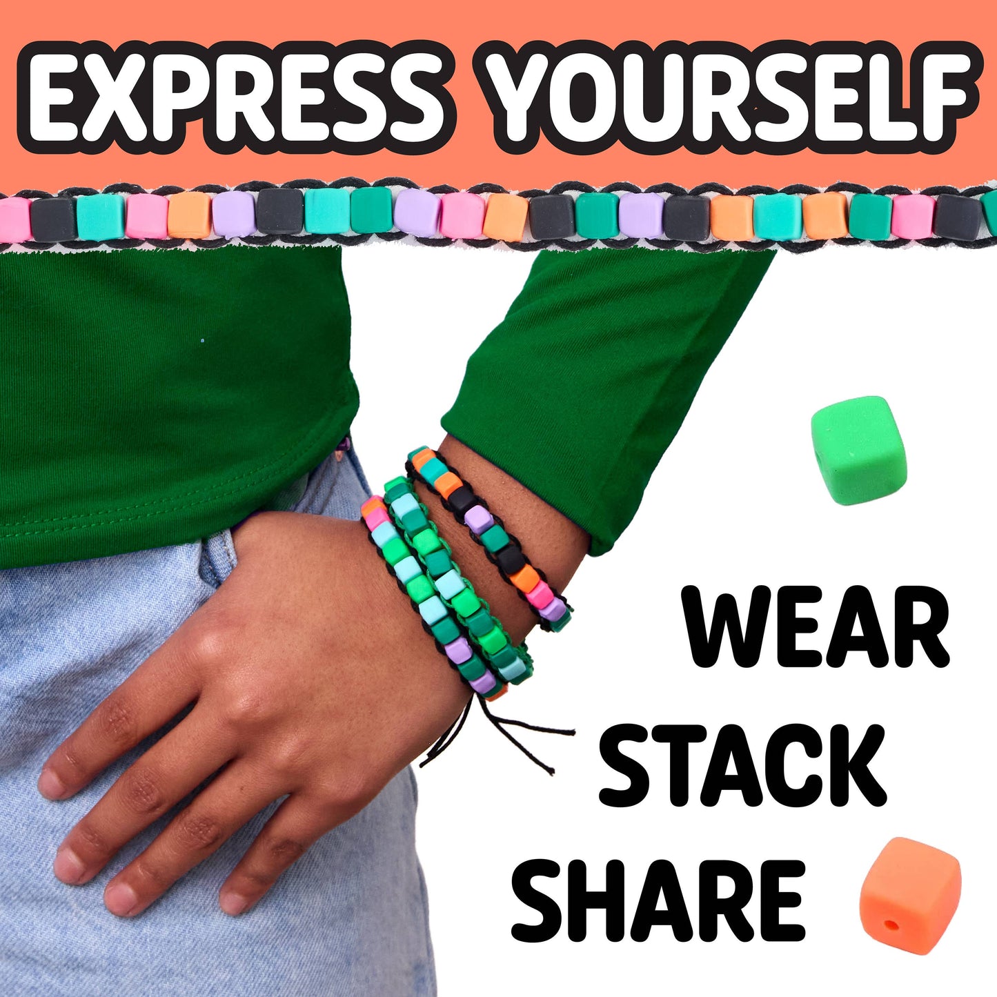 Woven Cube Bracelets Mini Kit - Craft for kids