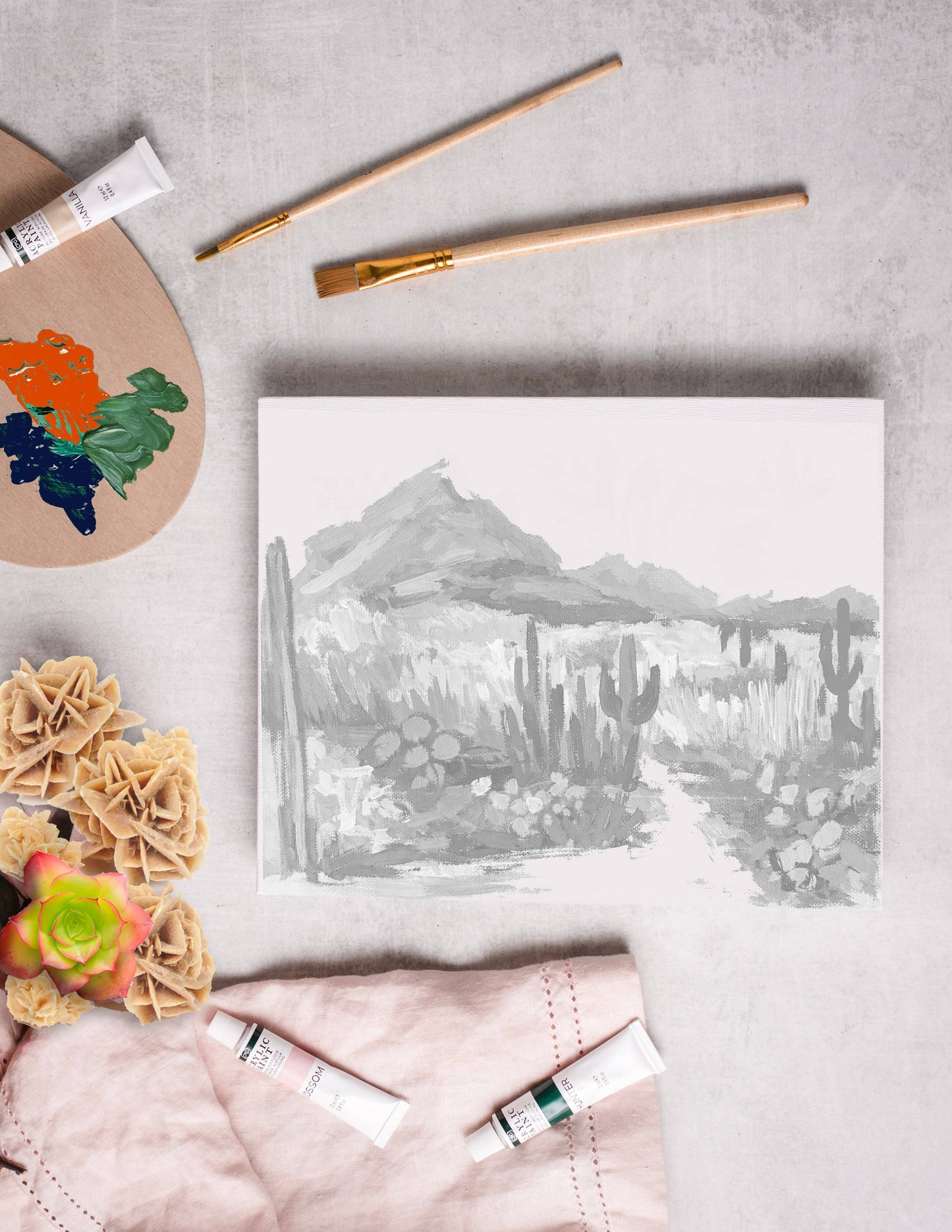 Southwest Desert painting kit, impressionist painting kit