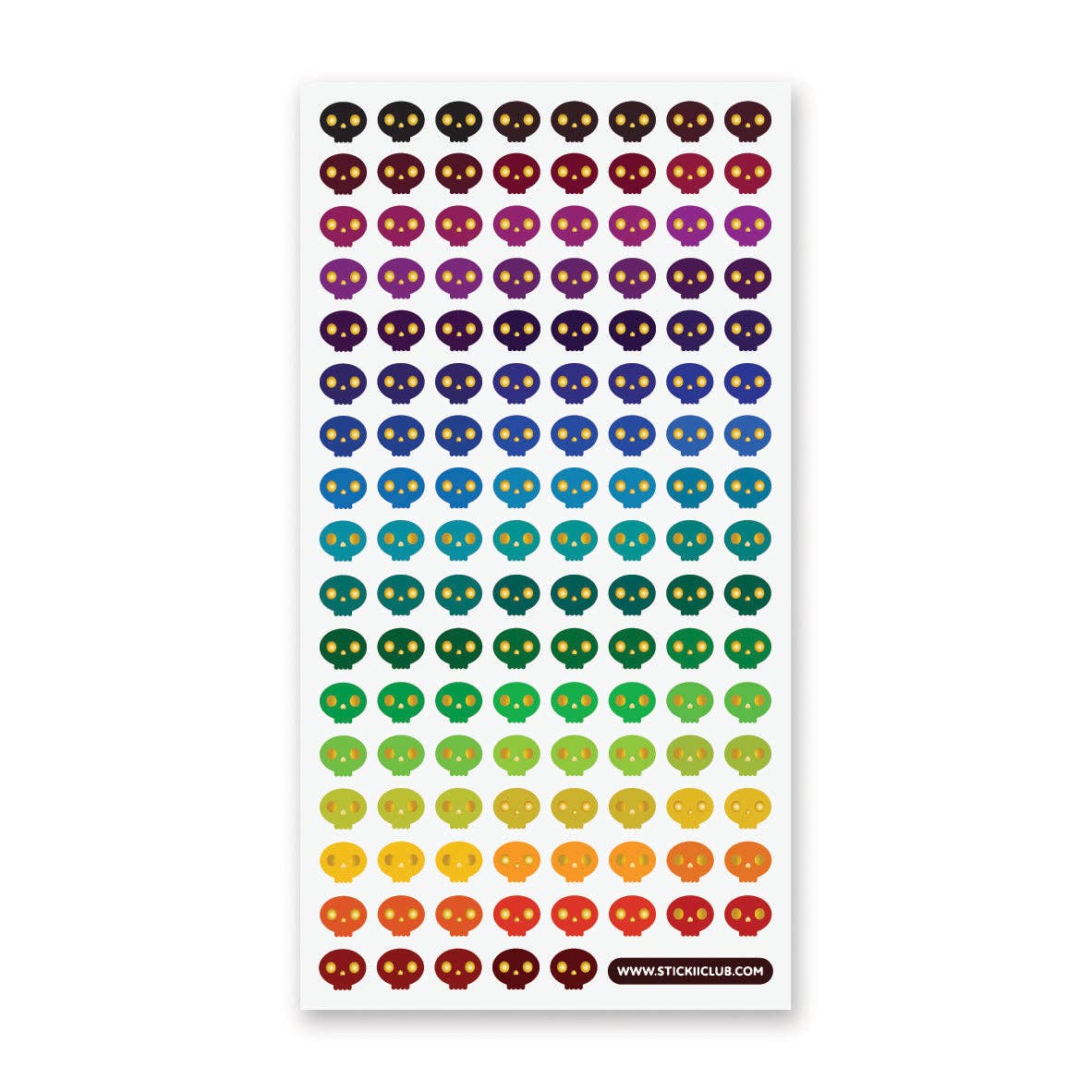 Mini Rainbow Skulls Sticker Sheet
