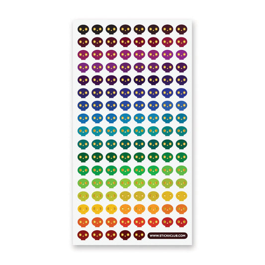 Mini Rainbow Skulls Sticker Sheet