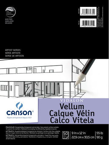 Vidalon Vellum Tape Bound 50 Sheets Pad 9X12