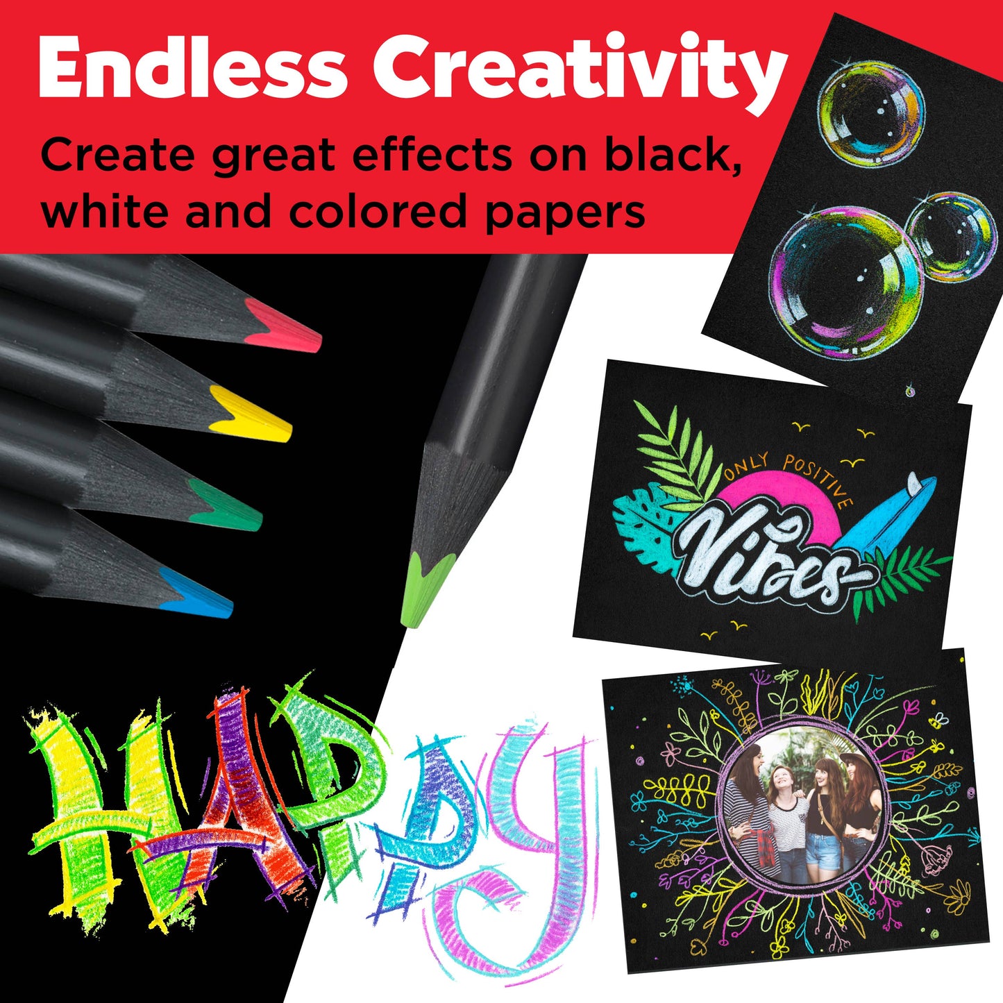 Super Soft Black Edition Colored Pencils, Box of 24