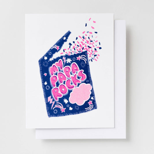 My Papa Rocks Risograph Card - Father's Day Greeting Card