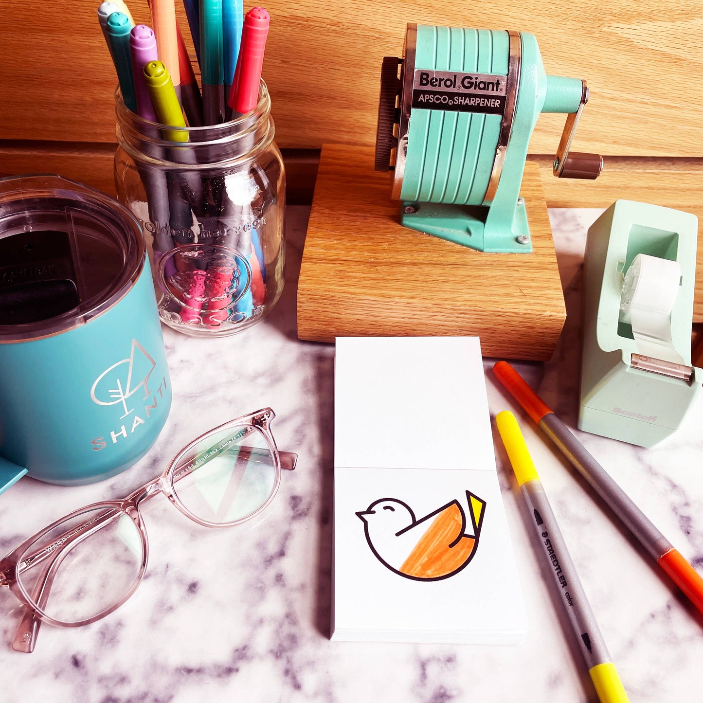 50 Pages Birds Bugs and Botany Mini Coloring Book for Adults