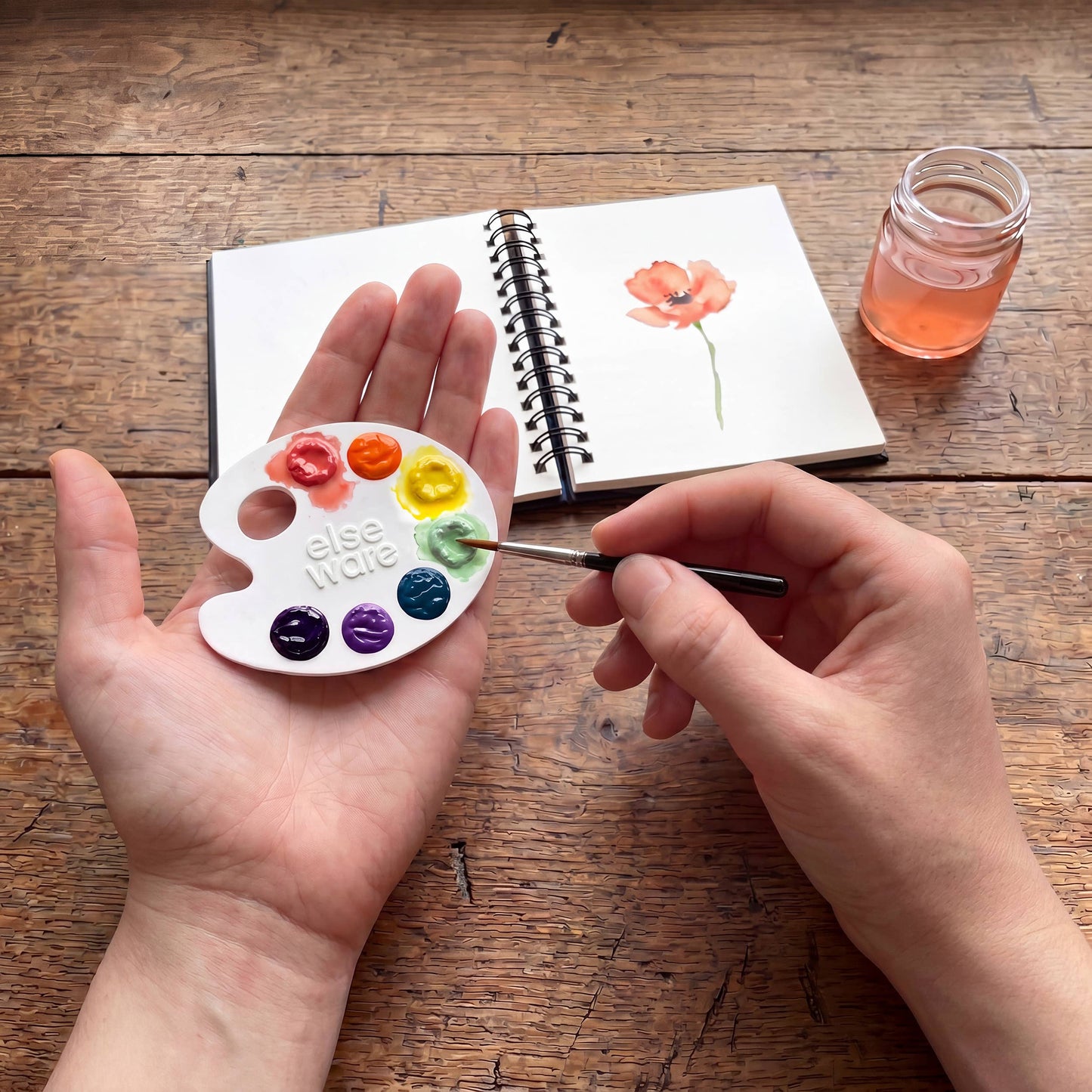 Mini Watercolor Paper Palettes - singles w/mini paintbrush