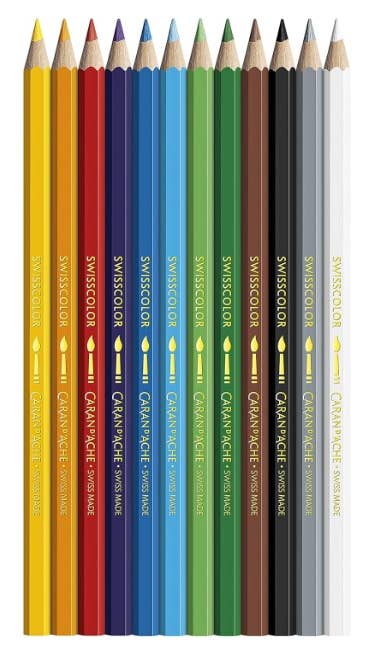 Set of 18 Water Colored Pencils SWISSCOLOR in Box