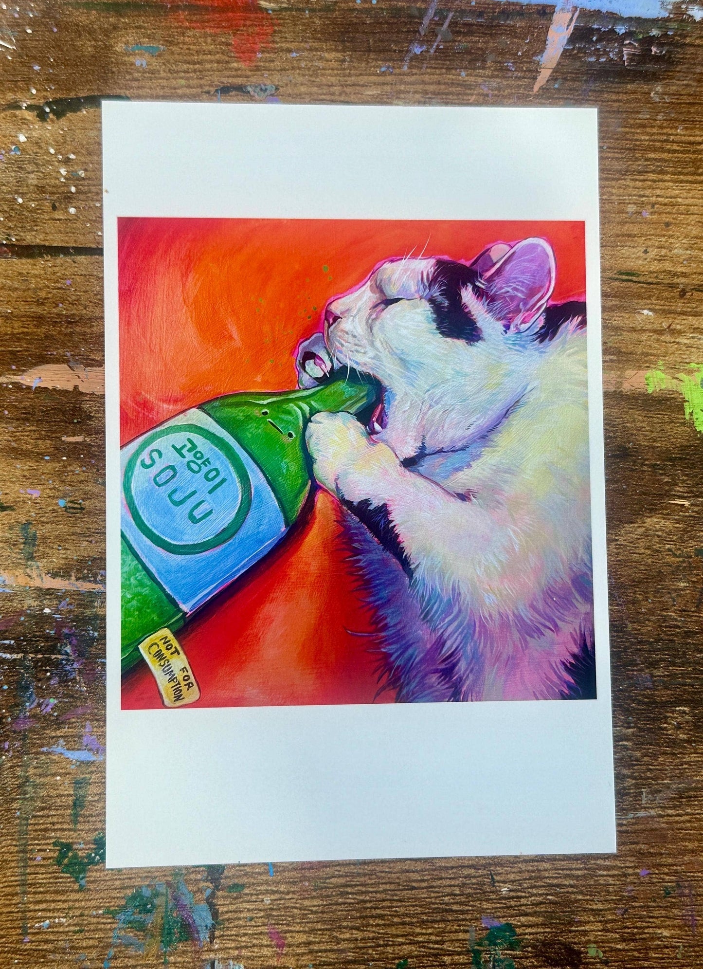 Art Print Soju Cat: Meme Home Decor