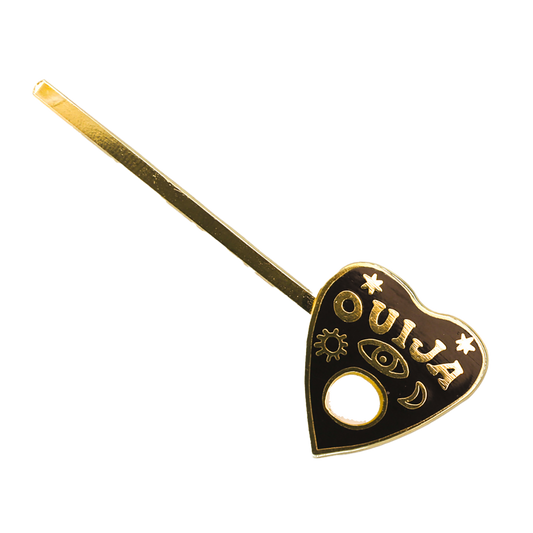 Ouija Hairpin - 18k Gold Cloisonné - Halloween Jewelry