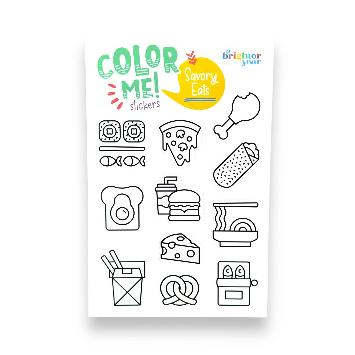 Color Your Own Savory Eats High Quality Compatible Stickers