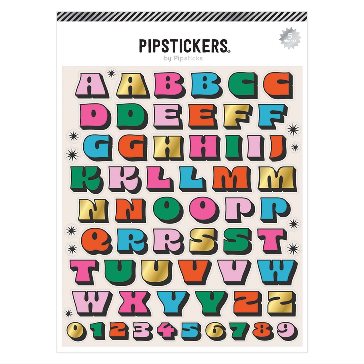 Color Me Retro Big Alphabet (5ct) Stickers