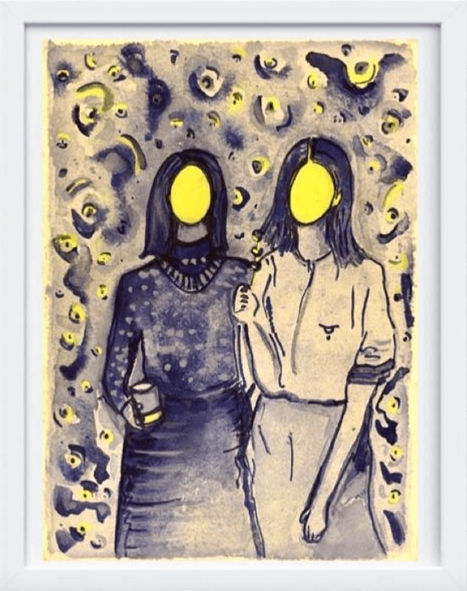 Handmade watercolor - Niki Blue