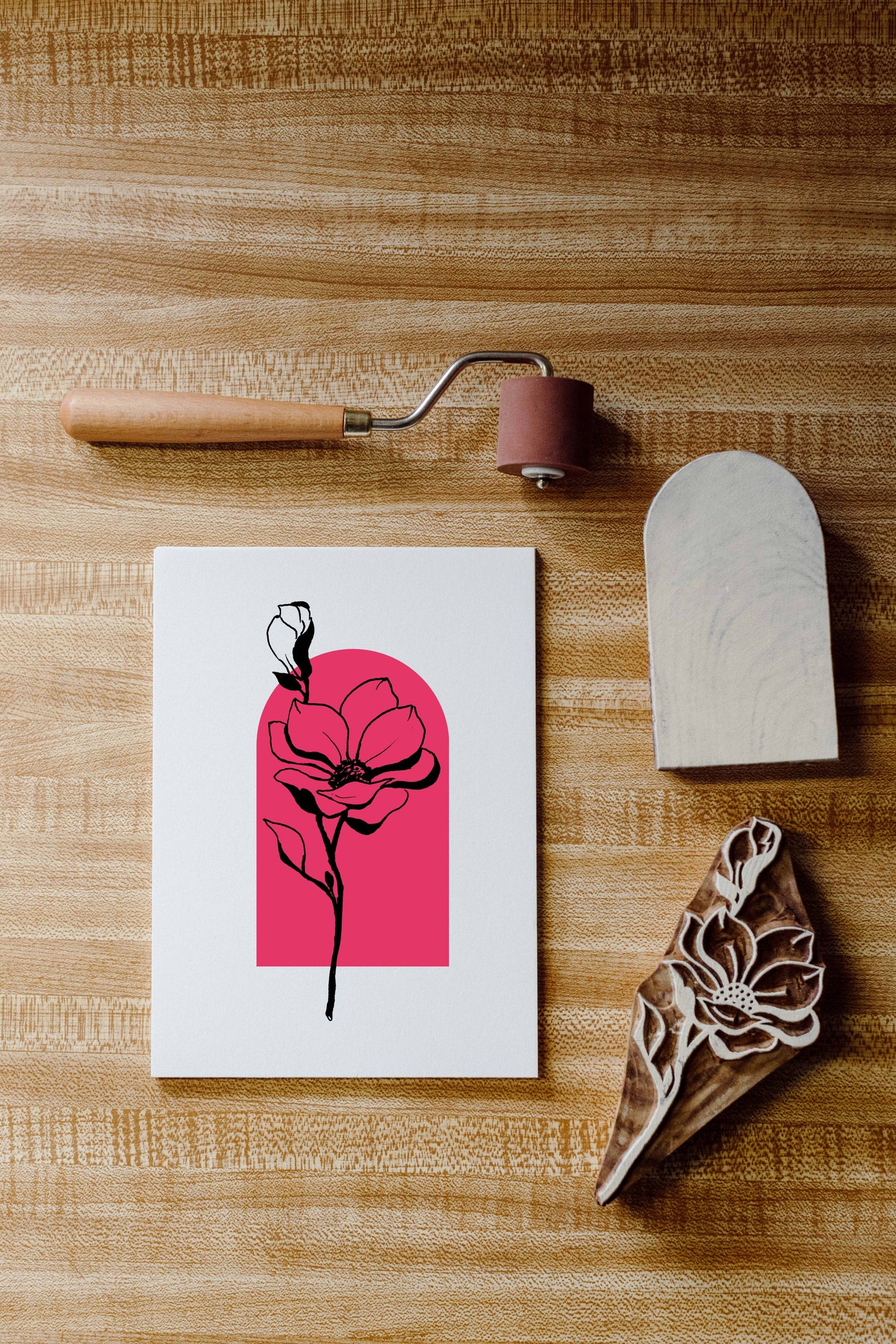 Geometric Magnolia Wood Block Printing kit