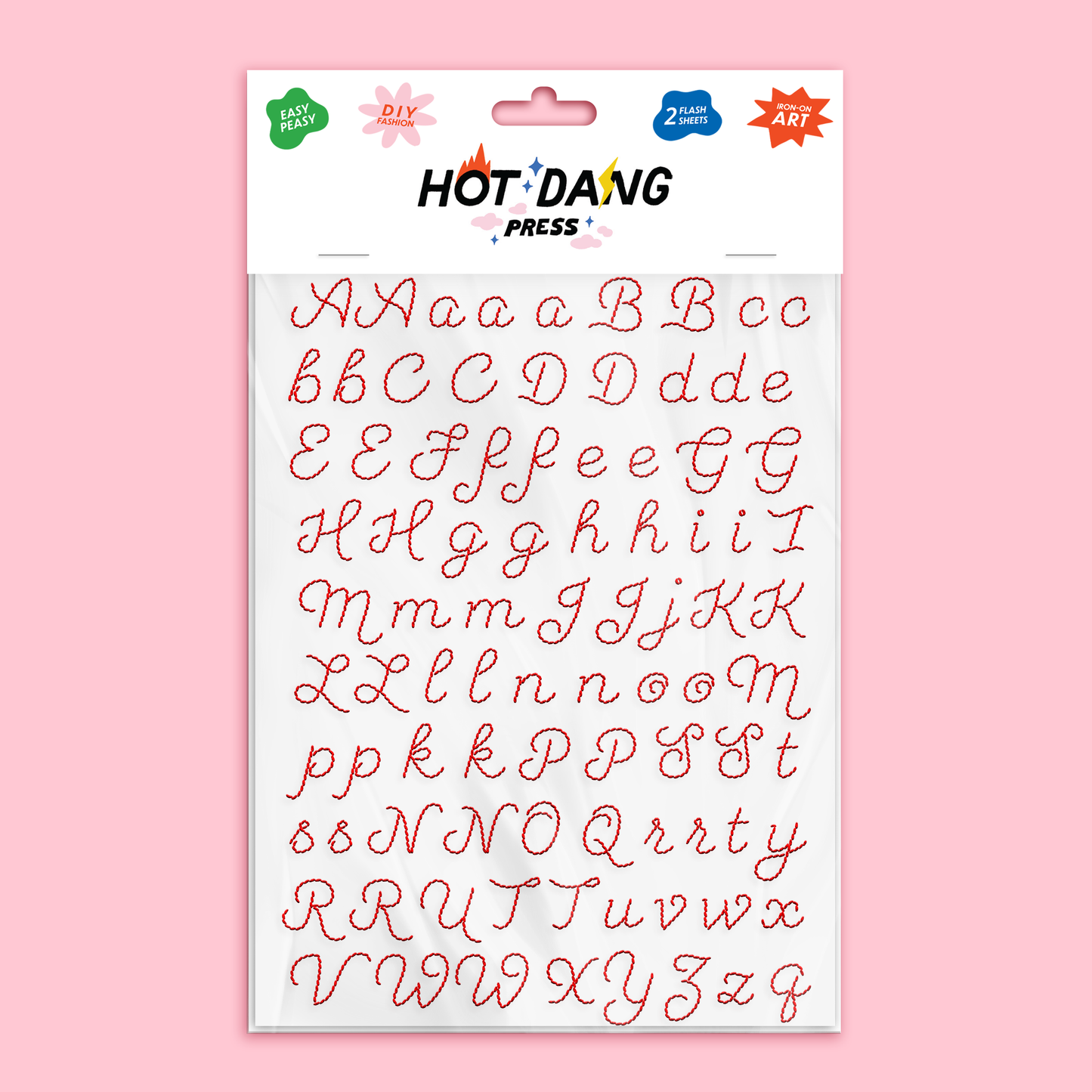 Red Embroidery Alphabet Sheet Set - Hot Dang Press