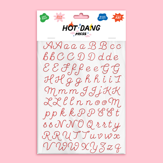 Red Embroidery Alphabet Sheet Set - Hot Dang Press