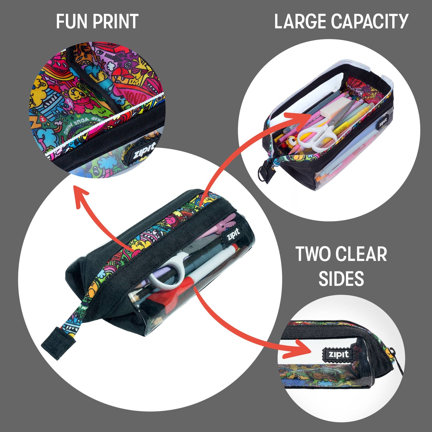ZIPIT Clear Lenny Pencil Case