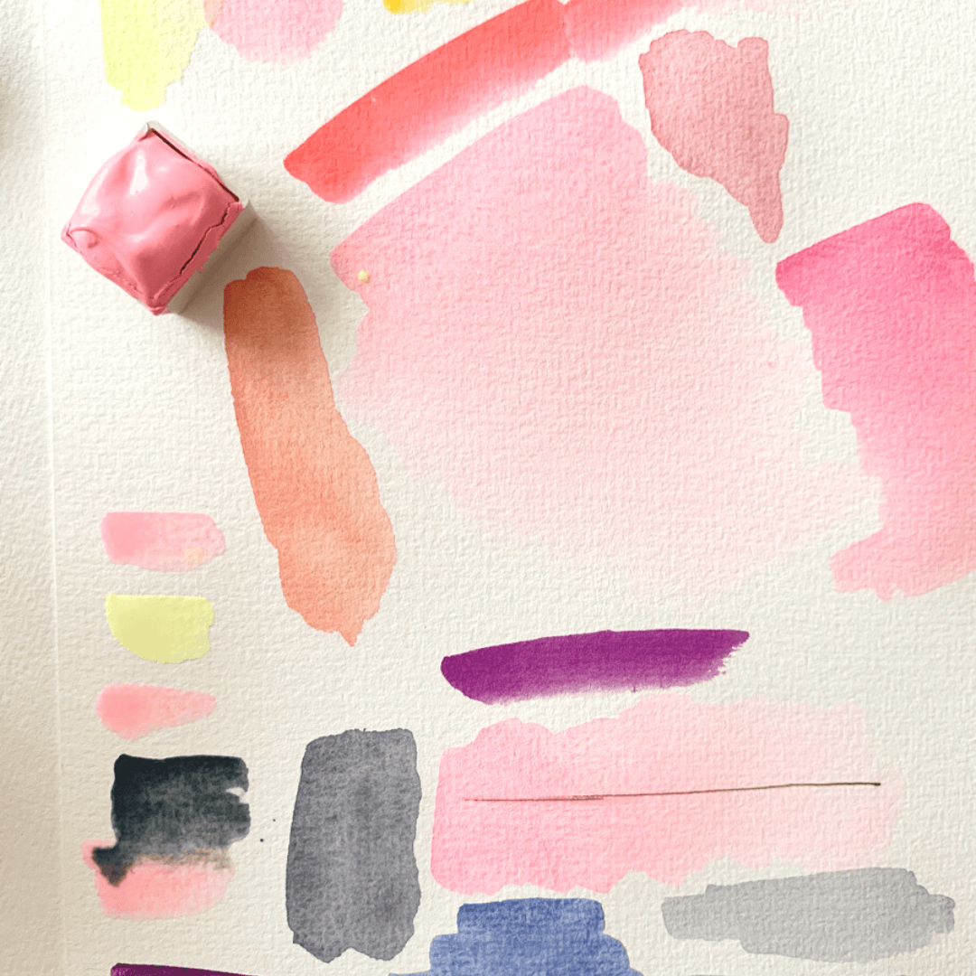 Fluo handmade watercolor - Rose Bubble Gum