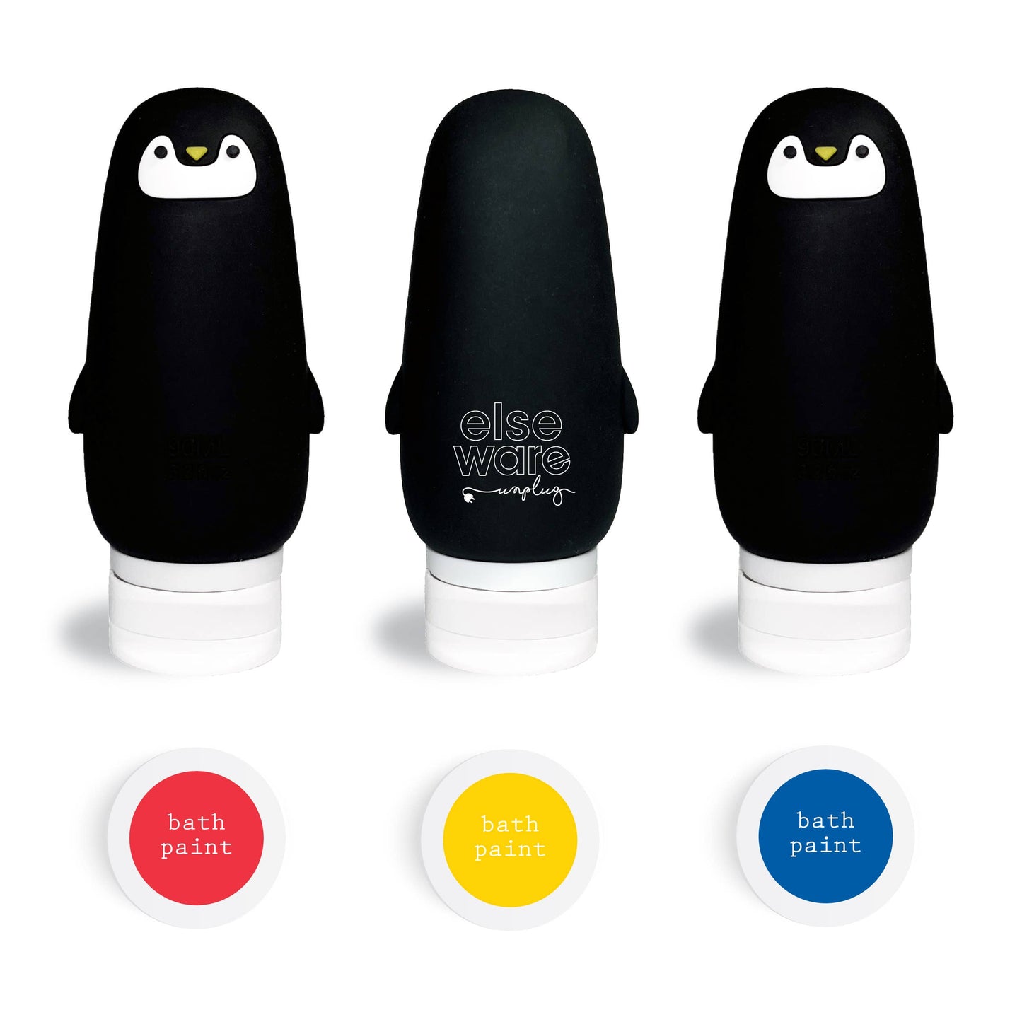 Bath Paints - Plant-Based + 3 Reusable Silicone Penguins