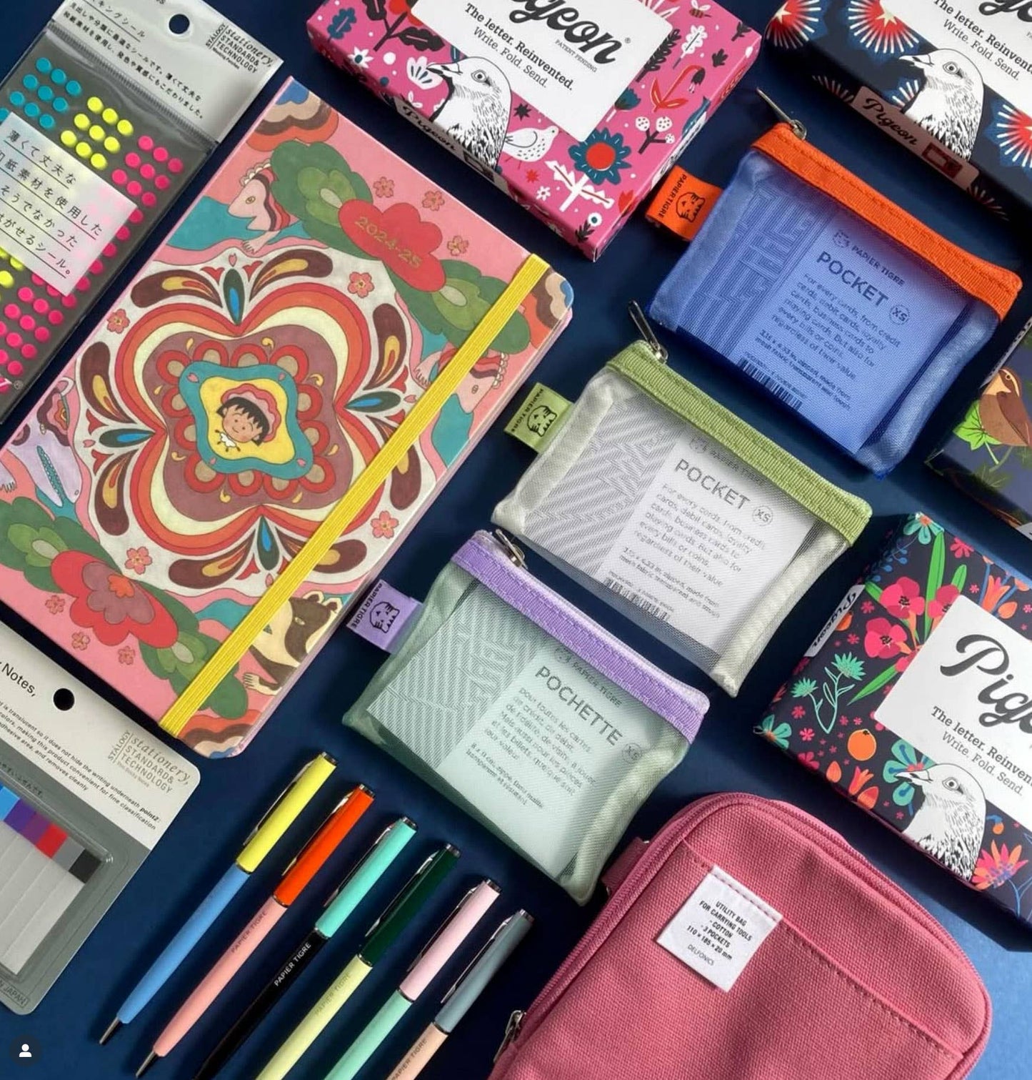 Midnight Garden Pigeon, Floral Folding Letter Set, Pack of 6