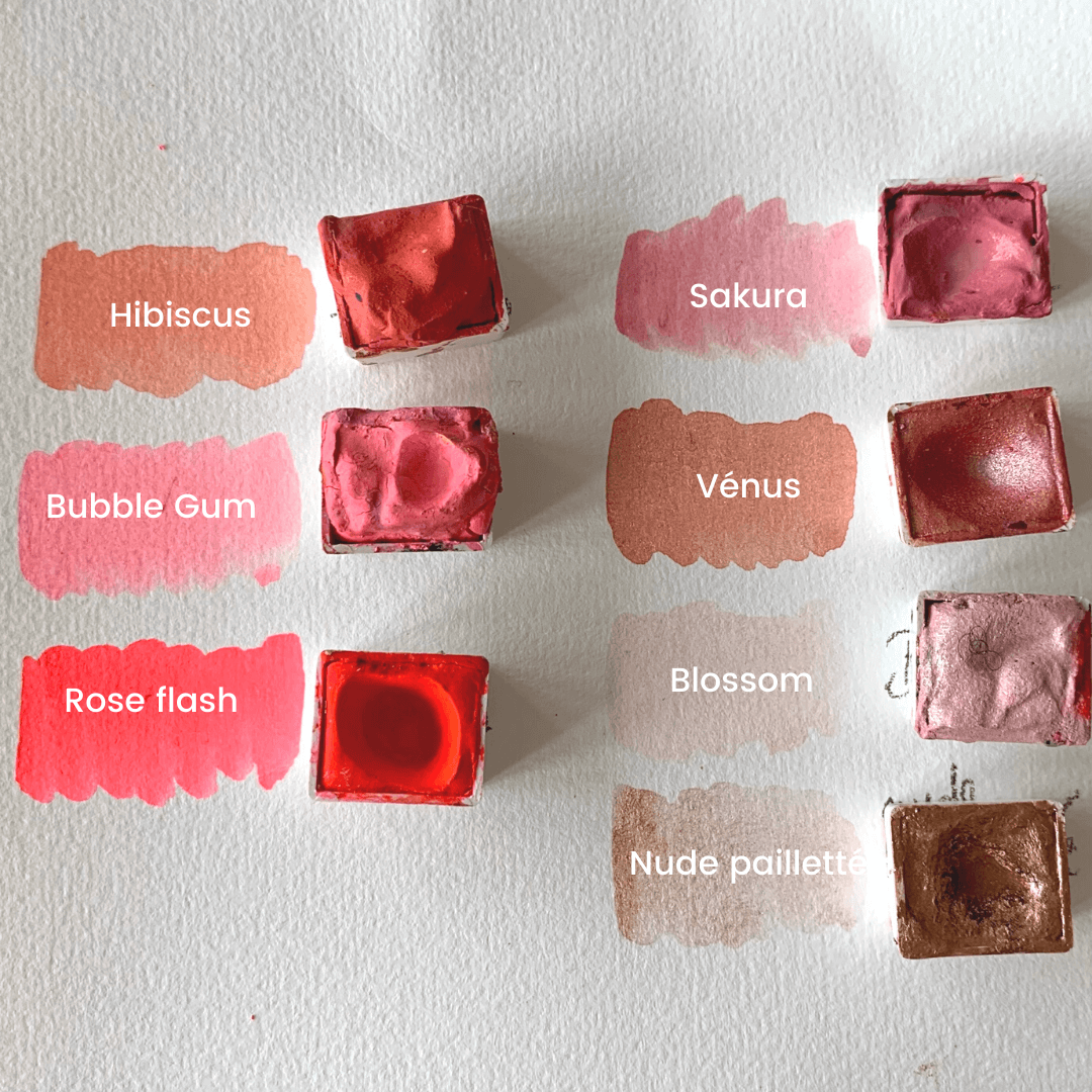 Fluo handmade watercolor - Rose Bubble Gum