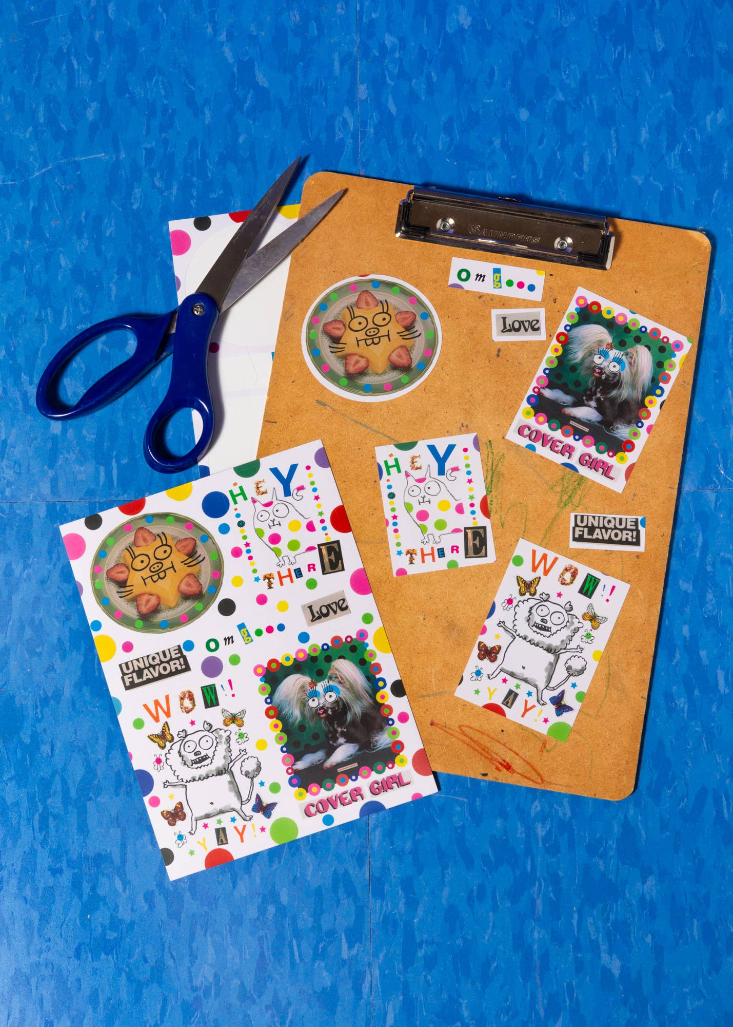 Collage sticker sheet gentle thrills