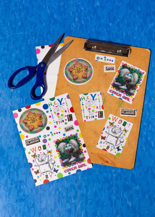 Collage sticker sheet gentle thrills