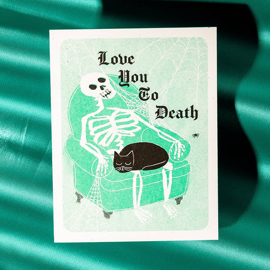 Love You To Death - Risograph Greeting Card