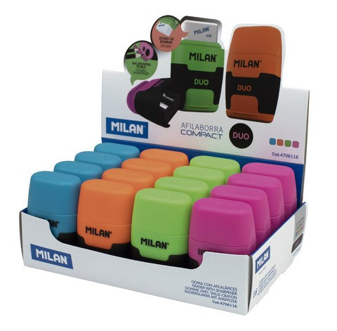 Milan Compact "Touch" Sharpener + Eraser
