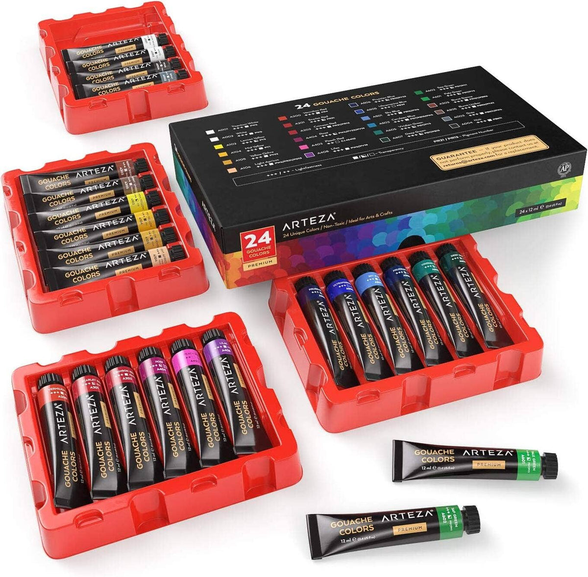 Arteza® Gouache Paint Set, 12ml Tubes, 24 pc.