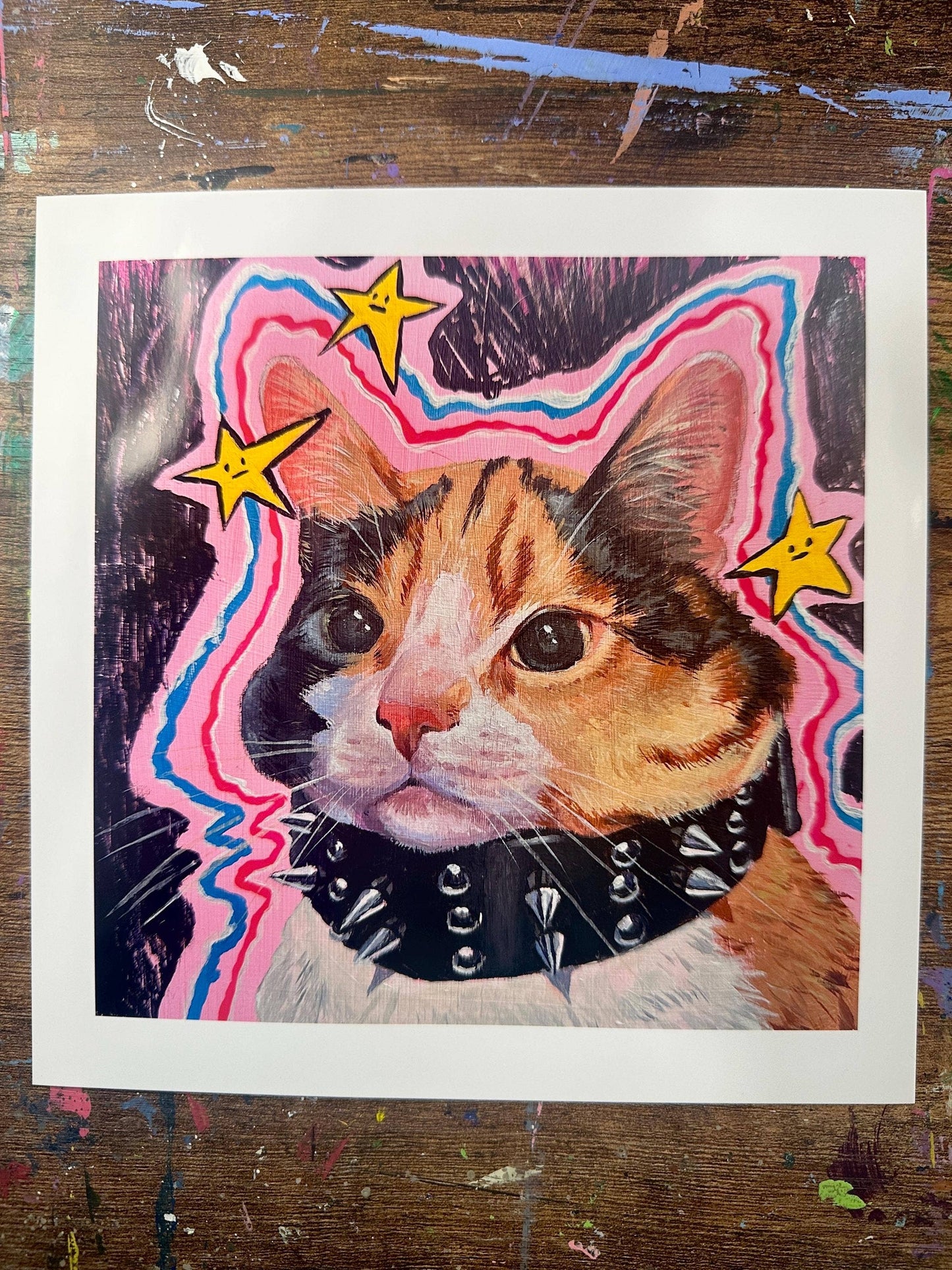 Print of Angsty Calico Cat: Funny Cat Home Decor